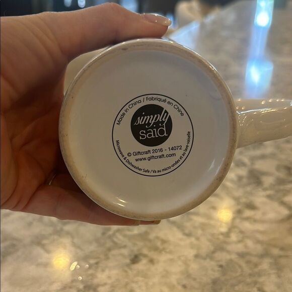 White Ceramic Mug with Black Text - Picture 3 of 3